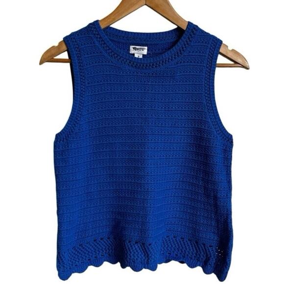 J.Crew Factory's Blue Crochet Sweater Tank in Size Small - Picture 1 of 6